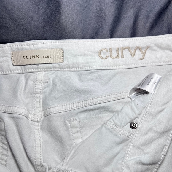 Slink Jeans Plus “Curvy” Mid-Rise Ankle Skinny Jeans Size 14 <white> - Picture 7 of 10